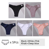 5Pcs Set Women Panties Cotton Underwear M-XL Comfo - Swefashionstore