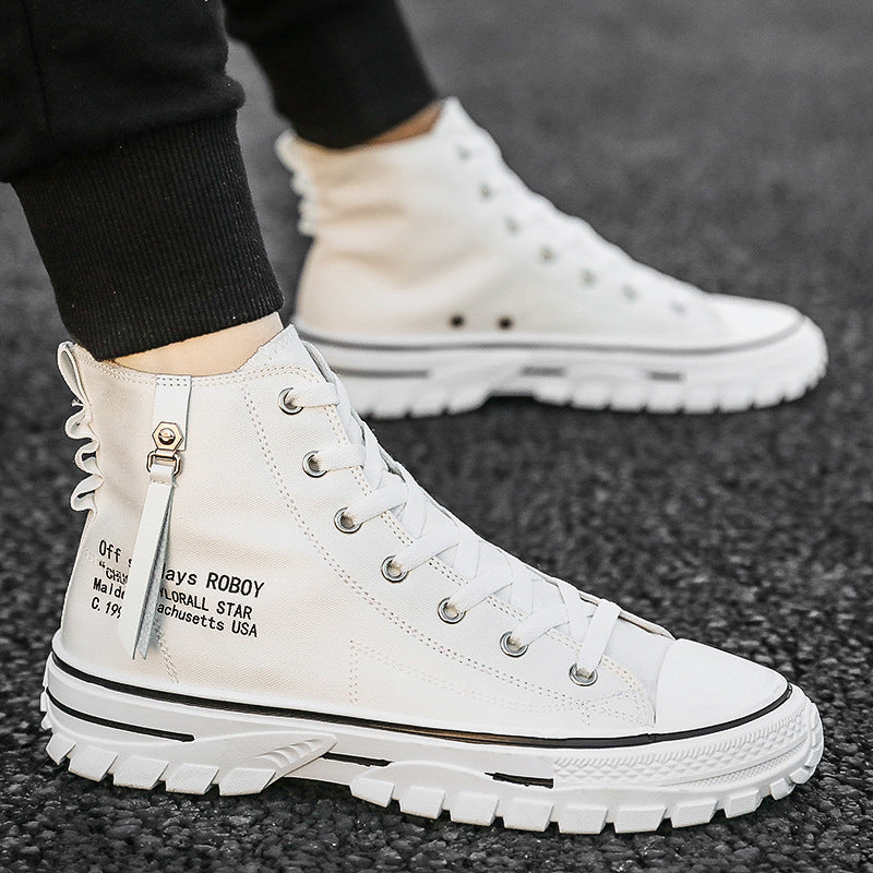 Atmungsaktive Freizeitschuhe aus Canvas mit dicker Sohle