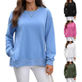 European And American Autumn And Winter Solid Color Long-sleeved Top Women - Swefashionstore