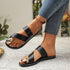 Round-toe Sandles Toe Covering Comfortable Flat Sandals - Swefashionstore