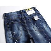 DENIM jeans famous D2 zipper blue hole Pencil Pants - Swefashionstore