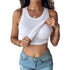 Round Neck Vest With Bra Summer Solid Color Bottom Sleeveless Top Womens Clothing - Swefashionstore