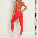 Yoga Jumpsuit with V-shaped Back Design Sleeveless for Ultimate Comfort and Flexibility - Swefashionstore