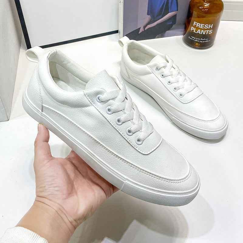 White Shoes for Men: Breathable Four Seasons Footwear for Teenagers in Pure White - Swefashionstore
