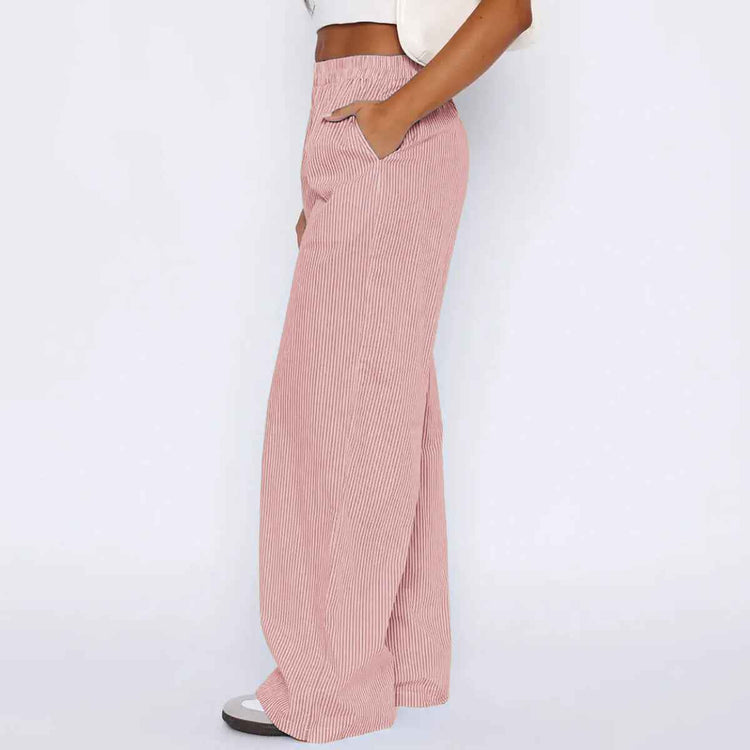 Striped Trousers With Pockets for Stylish Comfort - Swefashionstore