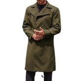 Woolen Male Double-breasted Thickened Woolen Trench Coat