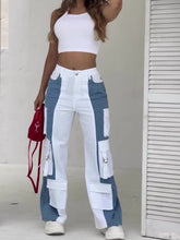 Patchwork Contrast Pocket CARGO Jeans - Swefashionstore