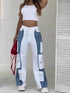 Patchwork Contrast Pocket CARGO Jeans - Swefashionstore