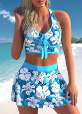 Split Swimwear Skirt Conservative Large Print - Swefashionstore