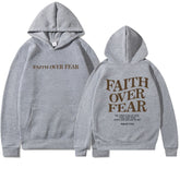 Faith Over Fear Christian Hoodie - Inspirational Hoodie for Daily Motivation - Swefashionstore