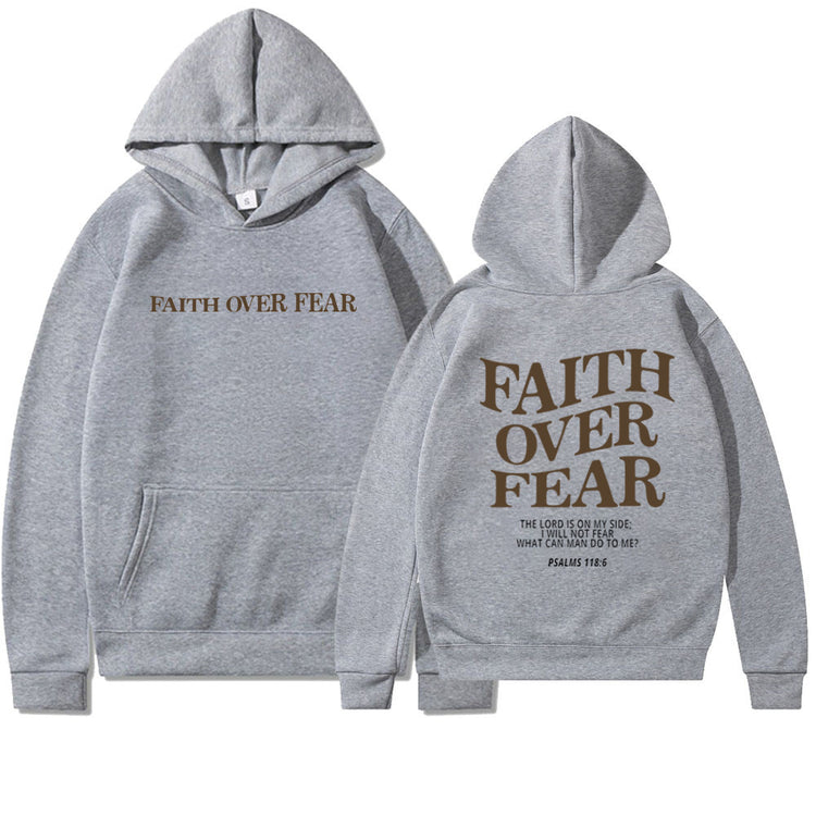 Faith Over Fear Christian Hoodie - Inspirational Hoodie for Daily Motivation - Swefashionstore
