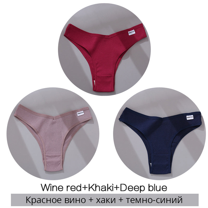 Bestseller 3Pcs Women Cotton-Thong Underwear