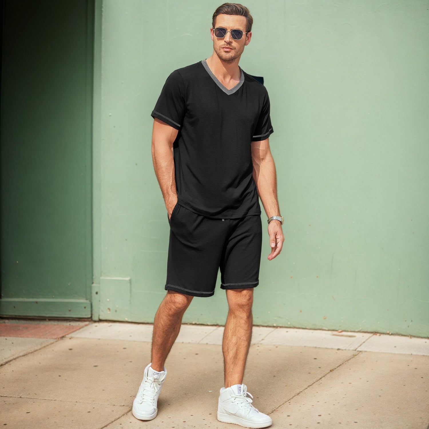 SUMMER Casual Suit Short-sleeved Shorts Two-piece Set - Swefashionstore