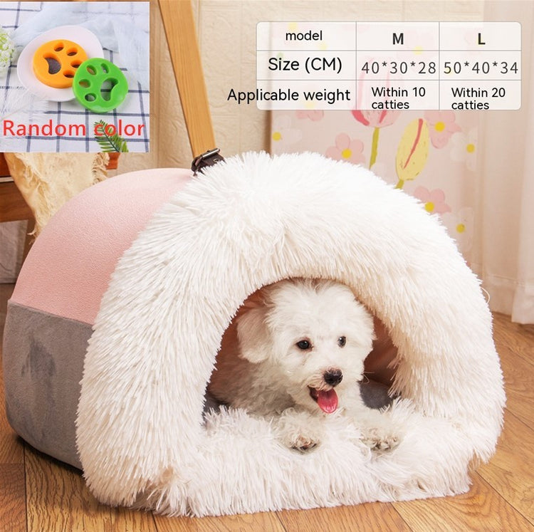 New Splice Portable Pet Nest Portable Autumn And Winter Warm Dog Nest Moisture-proof Long Fur Cat Nest Cross Border Pet Nest - Swefashionstore