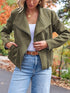 Fashion Casual Short Motorcycle Suede Jacket - Swefashionstore