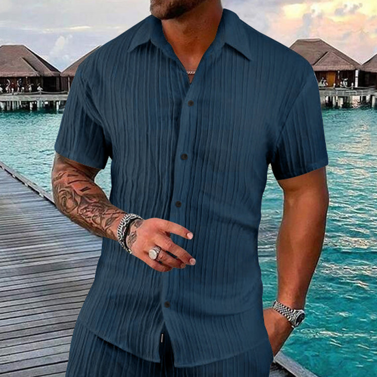 Polo Short Sleeve Button Casual Loose Short Sleeves Shirt - Swefashionstore