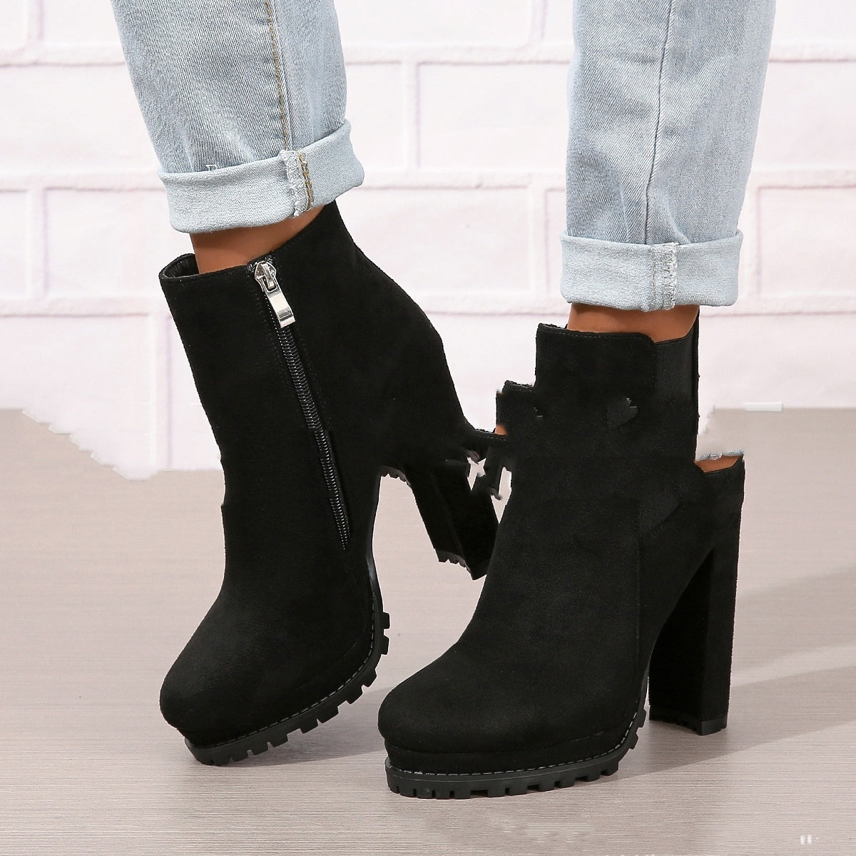 Europäischer Außenhandel Damen High Heels Lederstiefel
