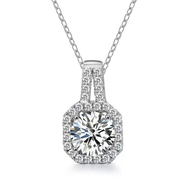 Moissanite S925 Sterling Silver Necklace For Women All-match Niche High Sense - Swefashionstore