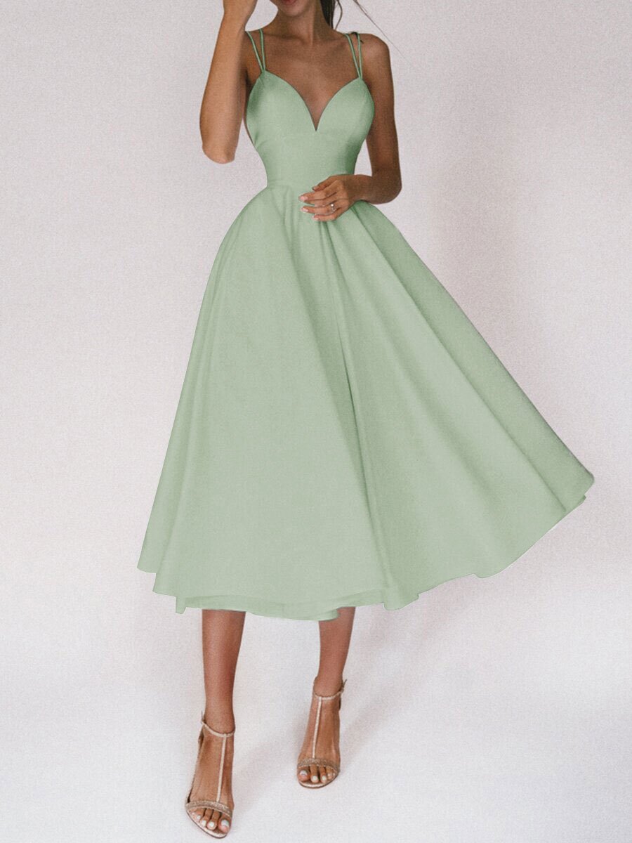 New Design V-neck Suspender Summer Fashion A-Line Long Dresses