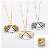 Sunflower Double Lettering Necklace - Swefashionstore