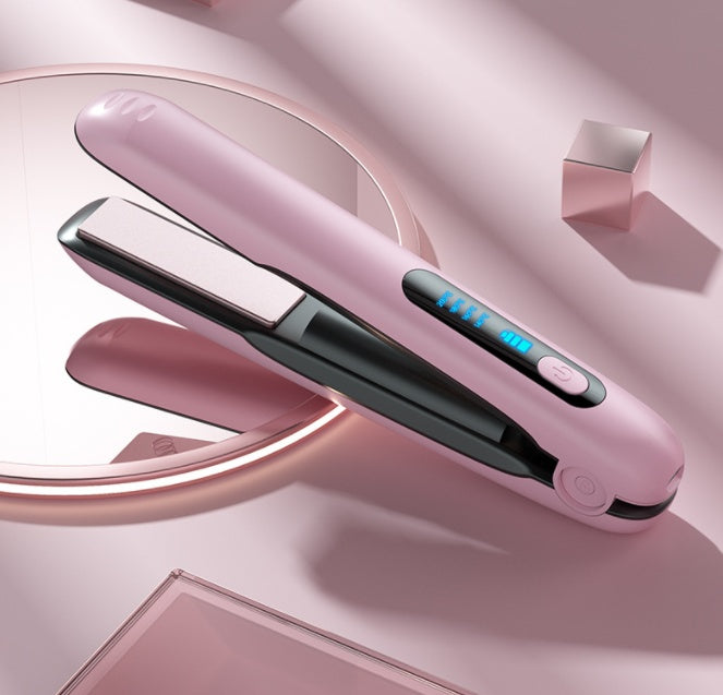 Wireless Hair Straightener Flat Iron Mini 2 IN 1 Roller USB 5000mAh