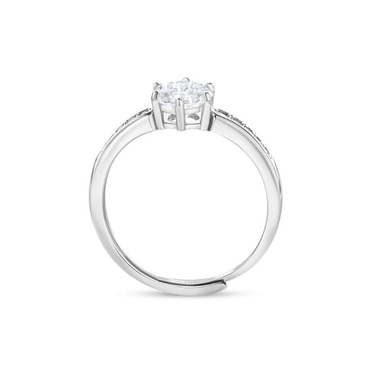 S925 Sterling Silver Moissanite Luxury Four-claw Couple Ring - Swefashionstore