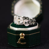 Floral Wedding Ring Band for Women in 18K, 14K Gold & S925 Silver with Diamond - Swefashionstore