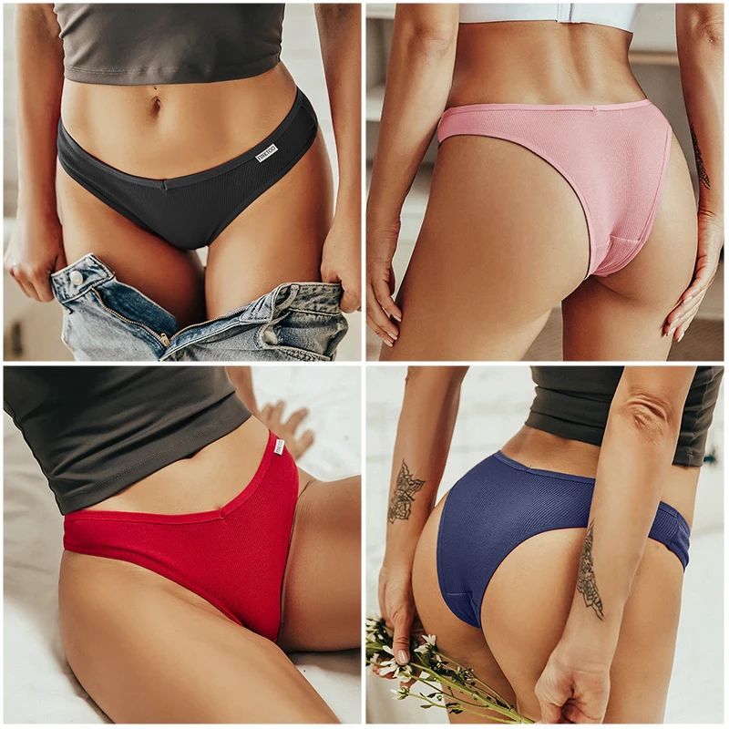 5Pcs Set Women Panties Cotton Underwear M-XL Comfo - Swefashionstore