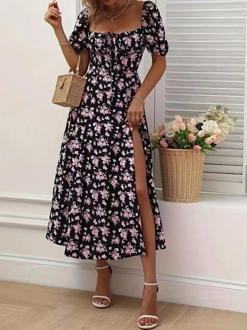 Summer Fashion Lace-up Beach Long Dresses Women's Clothing