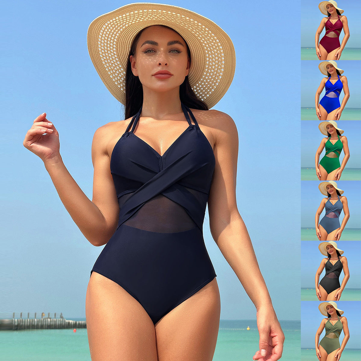 Halter-neck One-piece Swimsuit - Swefashionstore