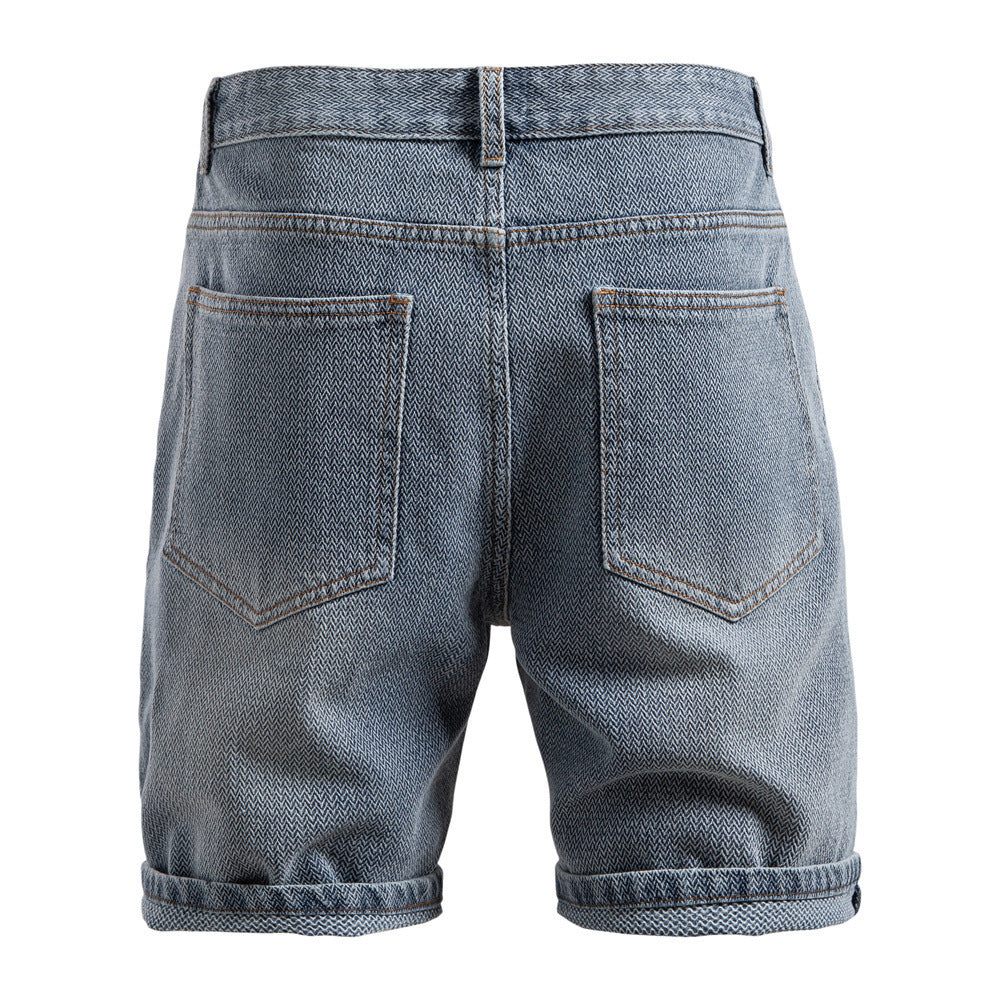 SUMMER Starry Sky Pattern Denim Shorts Men&