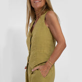 Summer Vest Suits V-neck Straight Trousers - Swefashionstore