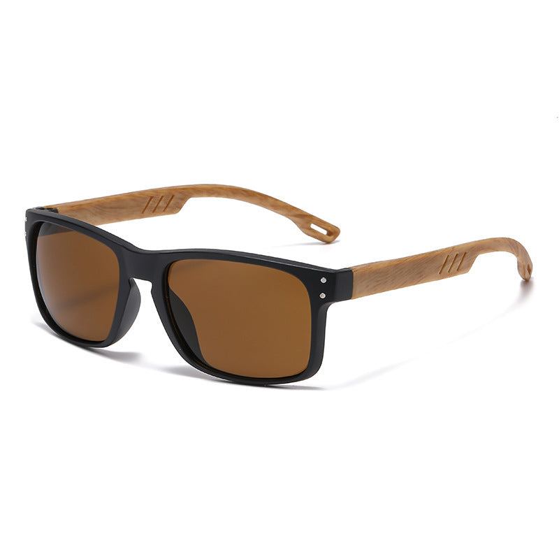 RETRO Holzmaserung UV400 Bein Sonnenbrille