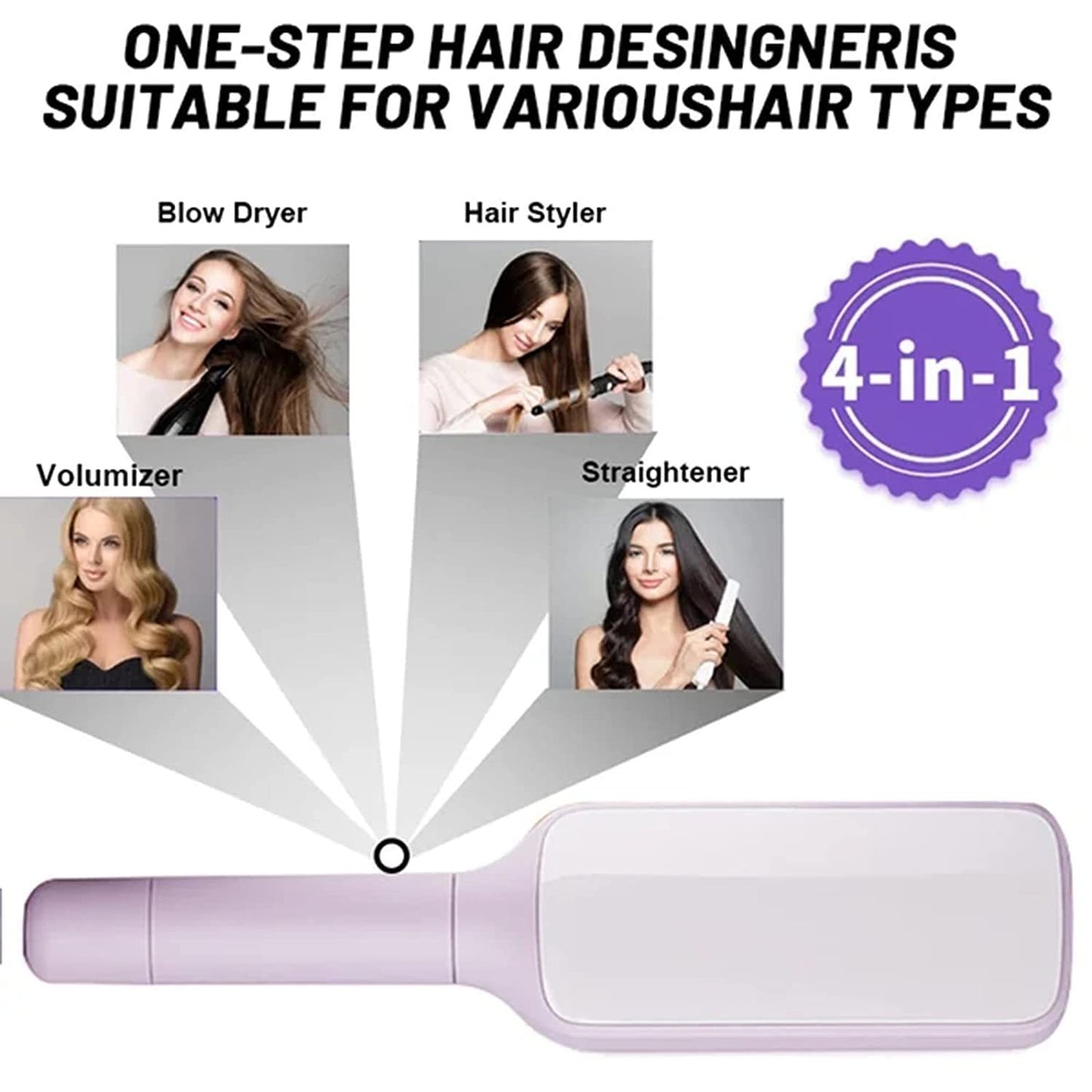 4-in-1-Haarbürste mit Selbstreinigungsfunktion