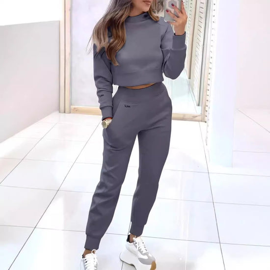 Sports Suit Fashion Long-sleeves Top And Slim Trousers - Swefashionstore
