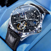 Fashion Starry Sky Mechanical Watch Business Hollow Waterproof Men - Swefashionstore