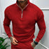 Solid Color Zipper Sweatshirt Men&