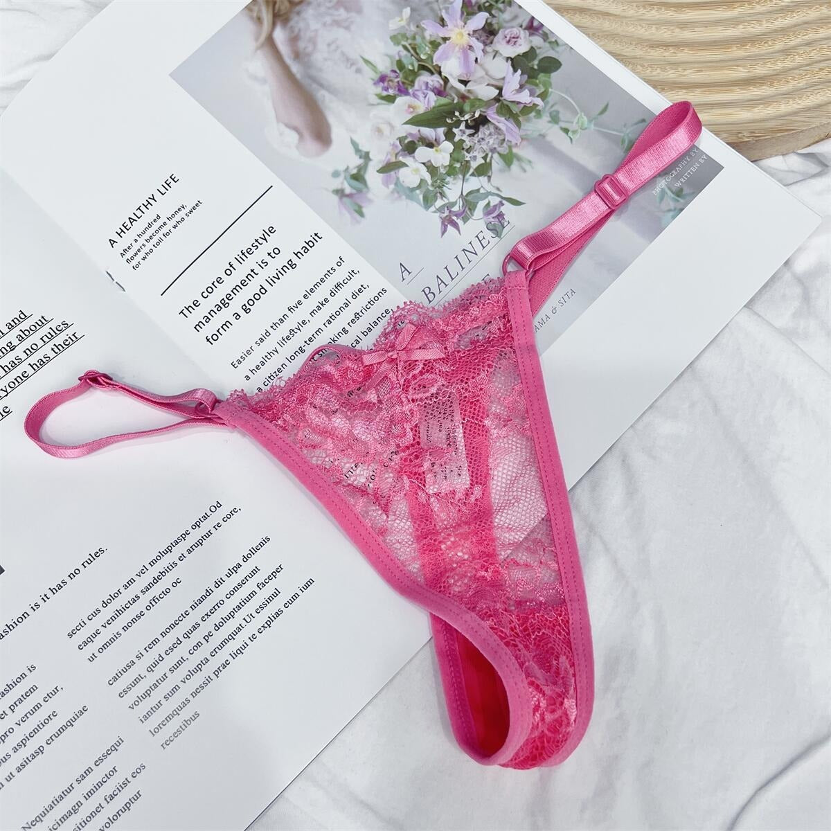 Hollow Lace Adjustable Buckle Low Waist Soft Comfortable Underwear Women - Swefashionstore