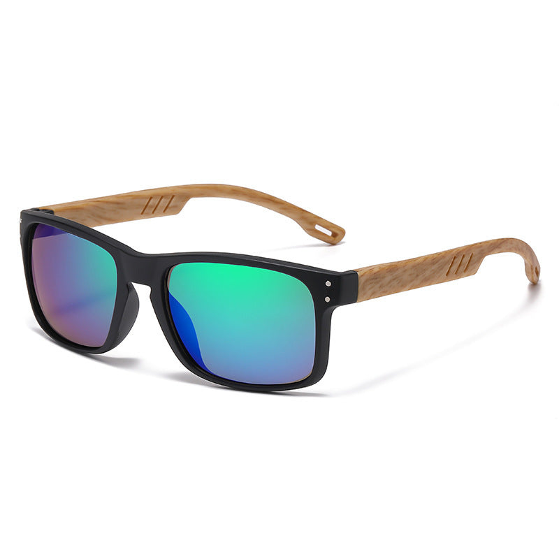 RETRO Holzmaserung UV400 Bein Sonnenbrille
