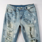 Vintage Paint Broken Holes Pants Men&