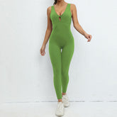 Yoga Jumpsuit with V-shaped Back Design Sleeveless for Ultimate Comfort and Flexibility - Swefashionstore