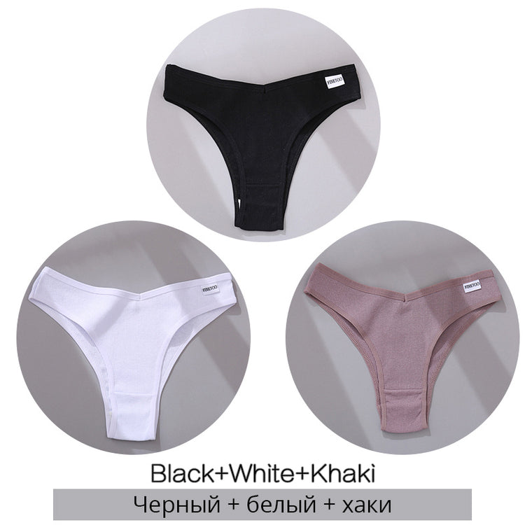 Bestseller 3Pcs Women Cotton-Thong Underwear - Swefashionstore
