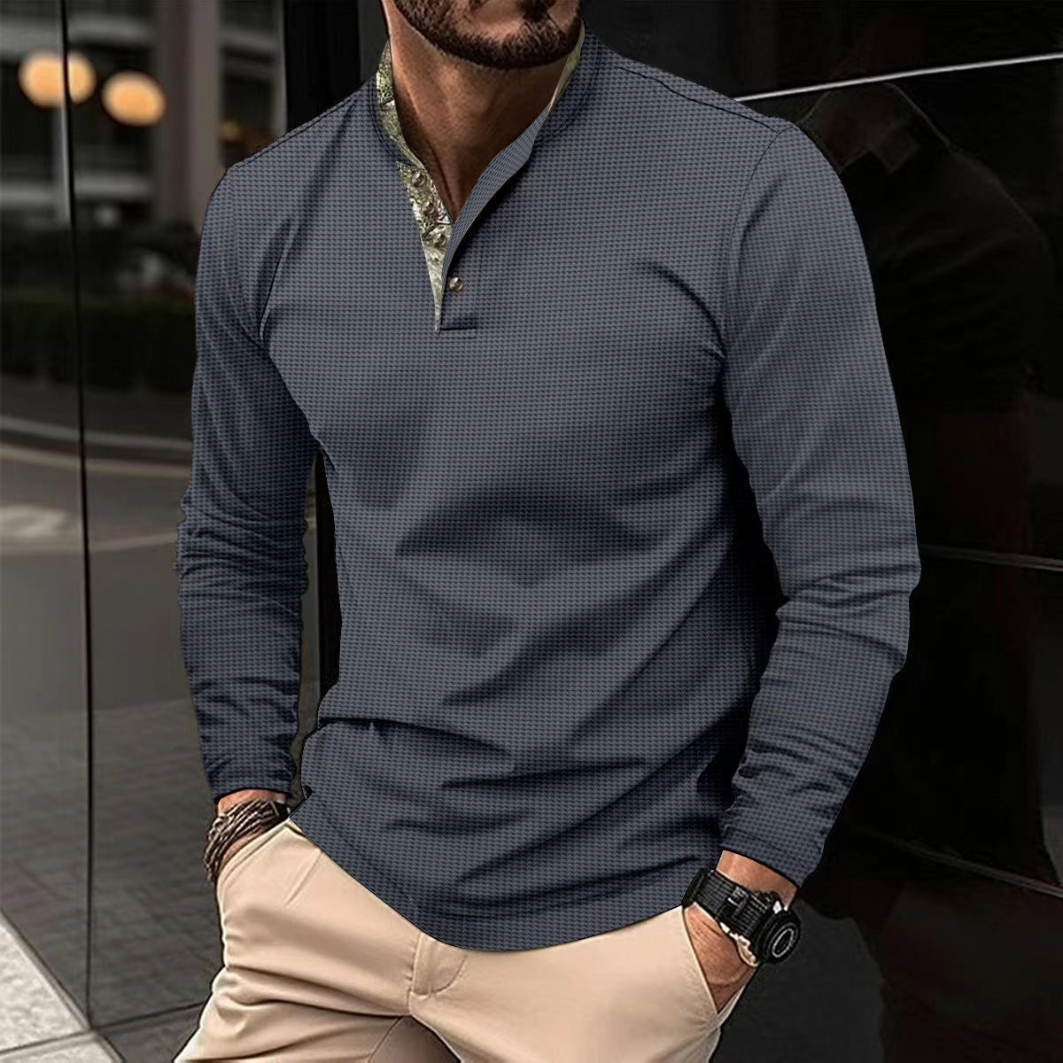 Men's Double Layer Lapel Polo Shirt