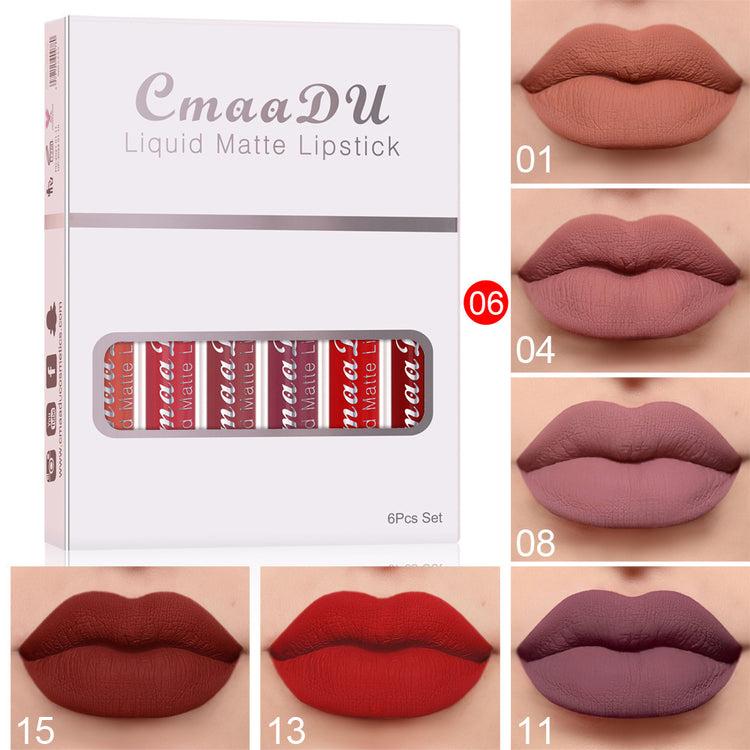 6 Boxes Of Matte Non-stick Cup Waterproof Lipstick - Swefashionstore