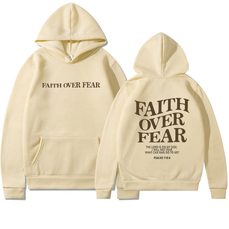 Faith Over Fear Christian Hoodie - Inspirational Hoodie for Daily Motivation - Swefashionstore