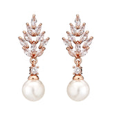 Stylish And Simple Personality Micro Inlaid Zircon Pearl Earrings - Swefashionstore
