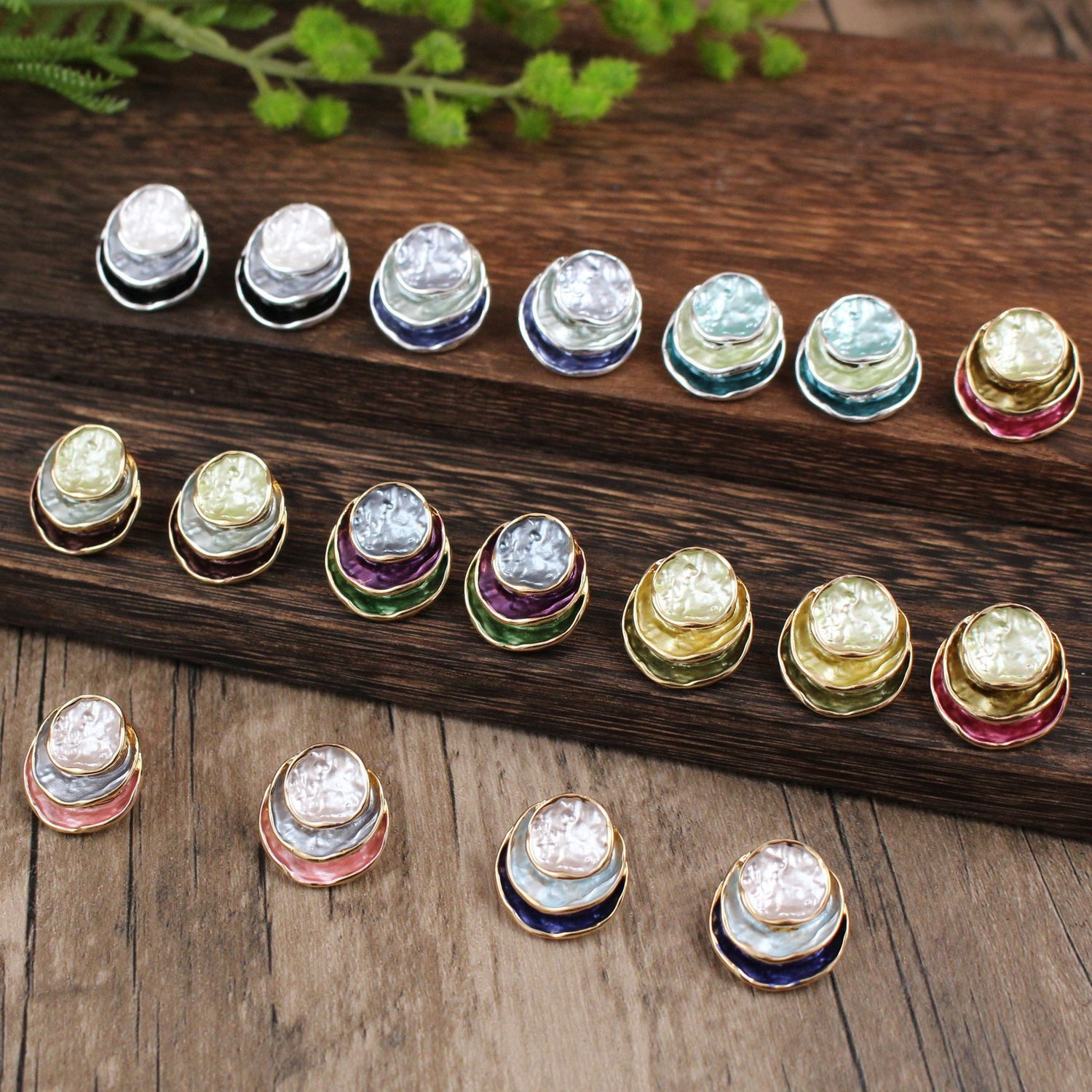 Ins Three-colored Painting Round Earrings Fashion Elegant Versatile Geometric Earrings For Women Jewelry - Swefashionstore