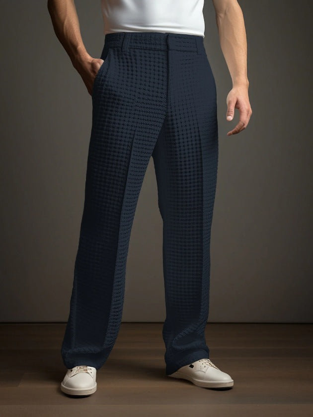 CASUAL Versatile Business Straight Men's Waffle SUIT Pants