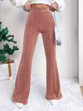High Waist Lamp Wick Corduroy Bell-bottom Pants Wide Leg Women - Swefashionstore