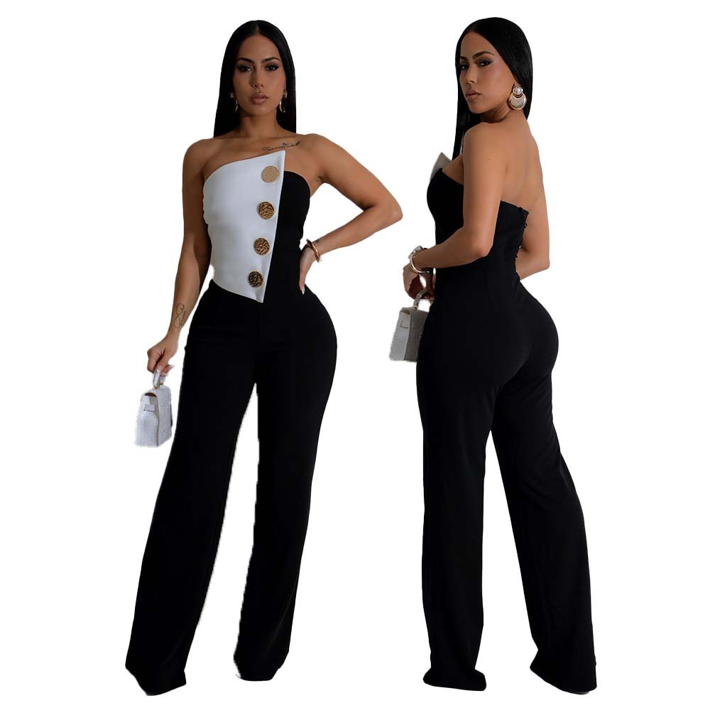 Damen Button JUMPSUIT Pendlerstil